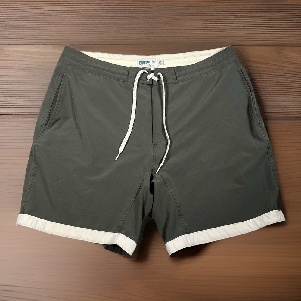 Wellen Performance Unlined Swim Trunks Men 36 Gray Drawstring Beach Board Shorts